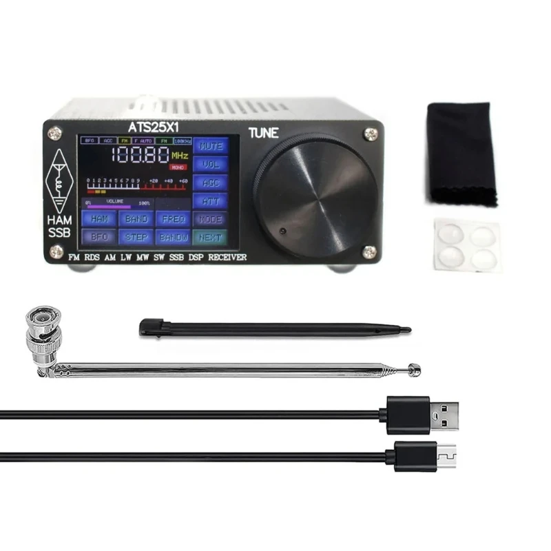

ATS25X1 ATS-25X1 Si4732 Chip Fullbands Radio Receiver 2.4" Touchable Screen FM MW SSB Receivers with Antenna 40GE