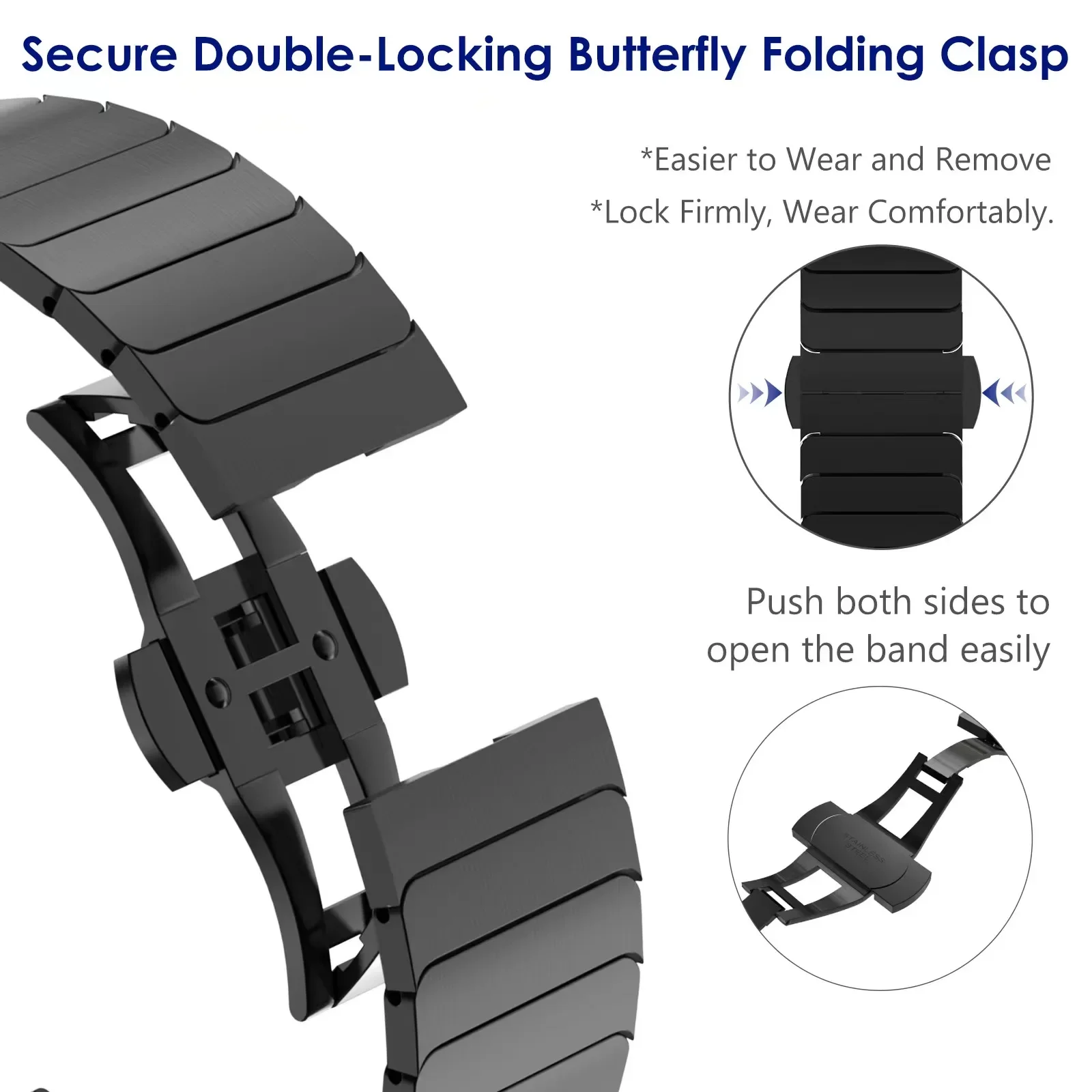 No Gap Metal Link Strap For Samsung Galaxy Watch 6/4 Classic 47mm 46mm 43mm Bracelet Wristband Galaxy Watch 6/5/4 40mm 44mm Belt