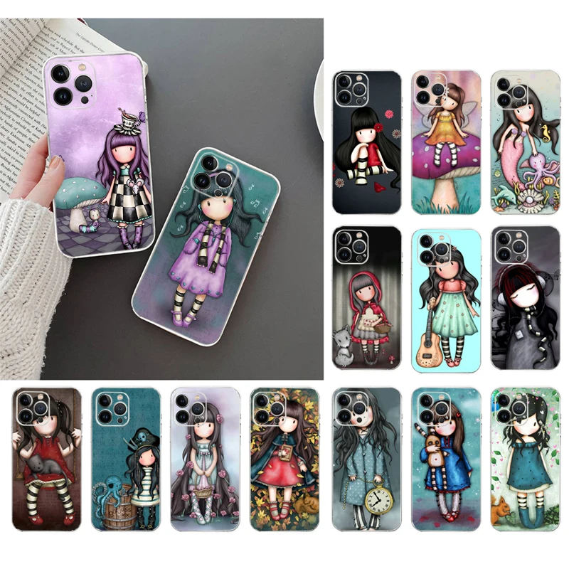 Cute Cartoon Girl Kid Muslimah Phone Case Per Iphone 15 14 Pro Max 13 12 11 Pro Max Xs Xr X 12Mini 7 8 Xr Case Funda