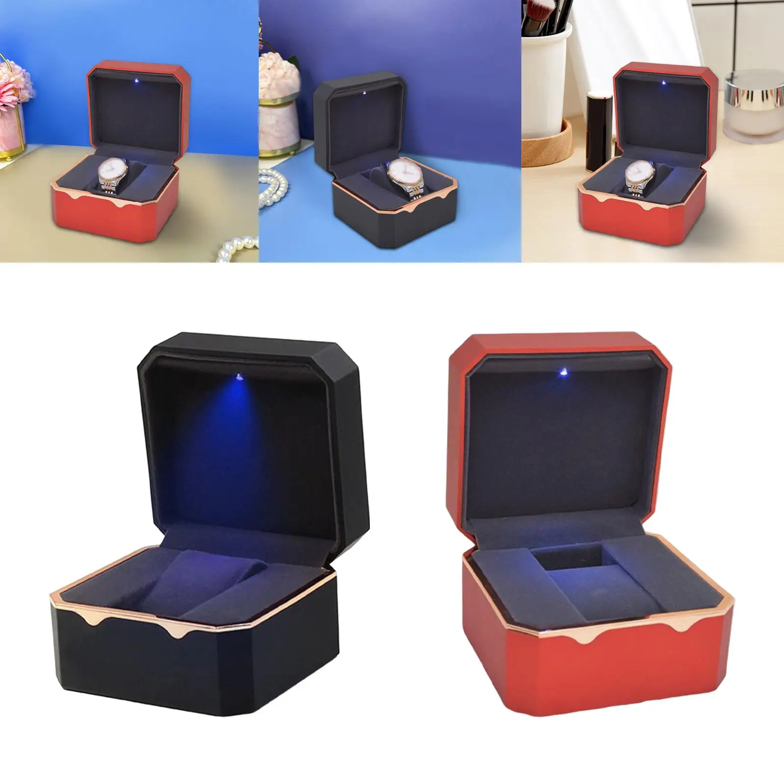 , Single with Octagonal ,Organizer, Showcase Paint ,Storage Case for Gifts Valentines Day, Bracelet, Men