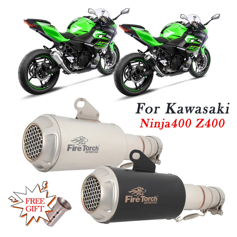 

For KAWASAKI Ninja 400 Ninja400 Z400 Z 400 Motorcycle Exhaust Modify MotoGP Middle Link Pipe Escape DB Killer Muffler Bike Tube