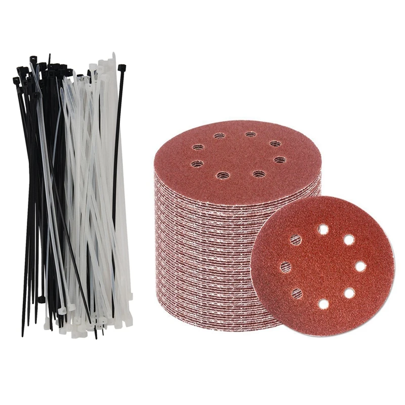 

160 Pcs Accessories: 60 Pcs 5 Inch Sanding Discs Sandpaper Assorted 60 80 120 180 240 320 Grits & 100 Pcs 3Mm X 150Mm Auto Wire