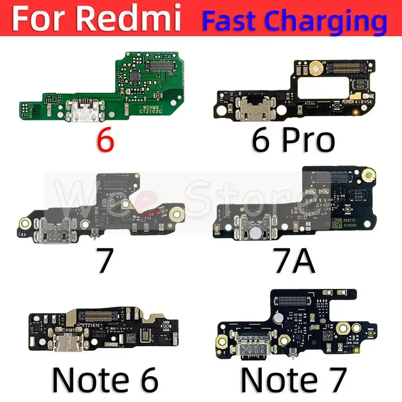 Оригинальный USB-разъем для быстрой зарядки док-плата гибкий кабель Xiaomi Redmi Note 6 7 6A