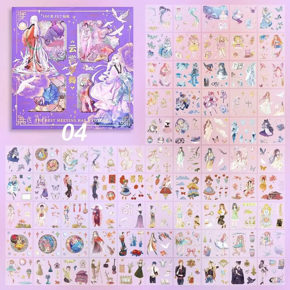 30Sheets Kawaii Girls PET Sticker Book Cute Flower Scrapbooking