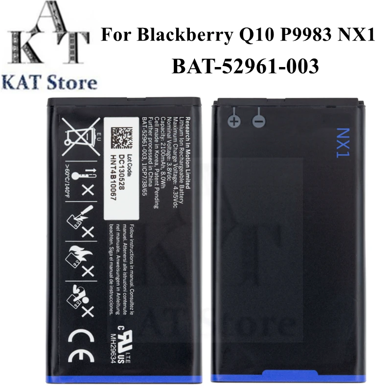 

Аккумулятор для мобильного телефона Blackberry Q10 P9983 NX1 BAT-52961-003 2100 мАч, Аккумуляторный аккумулятор, запасные части, замена