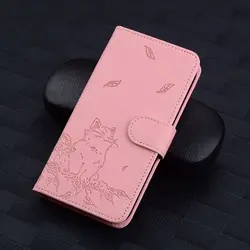 Adorable Cat Leather Flip Wallet Phone Case - Samsung A25 (Pink)