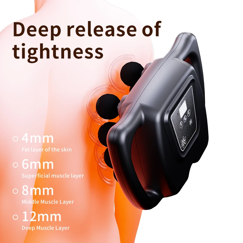 Fascia Gun 8 Heads Massage Gun Muscle Relaxation Electric Massager Body Massage Deep Tissue Muscle Relief Back Leg Neck