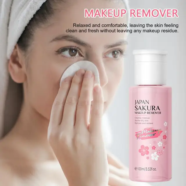 Liquid Makeup Remover 3 in 1 Sakura Facial Cleanser & Makeup