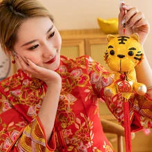 

2022 Year Of The Tiger Chinese New Year Zodiac Plush Tiger Toys Pendant Random Hot Sale New