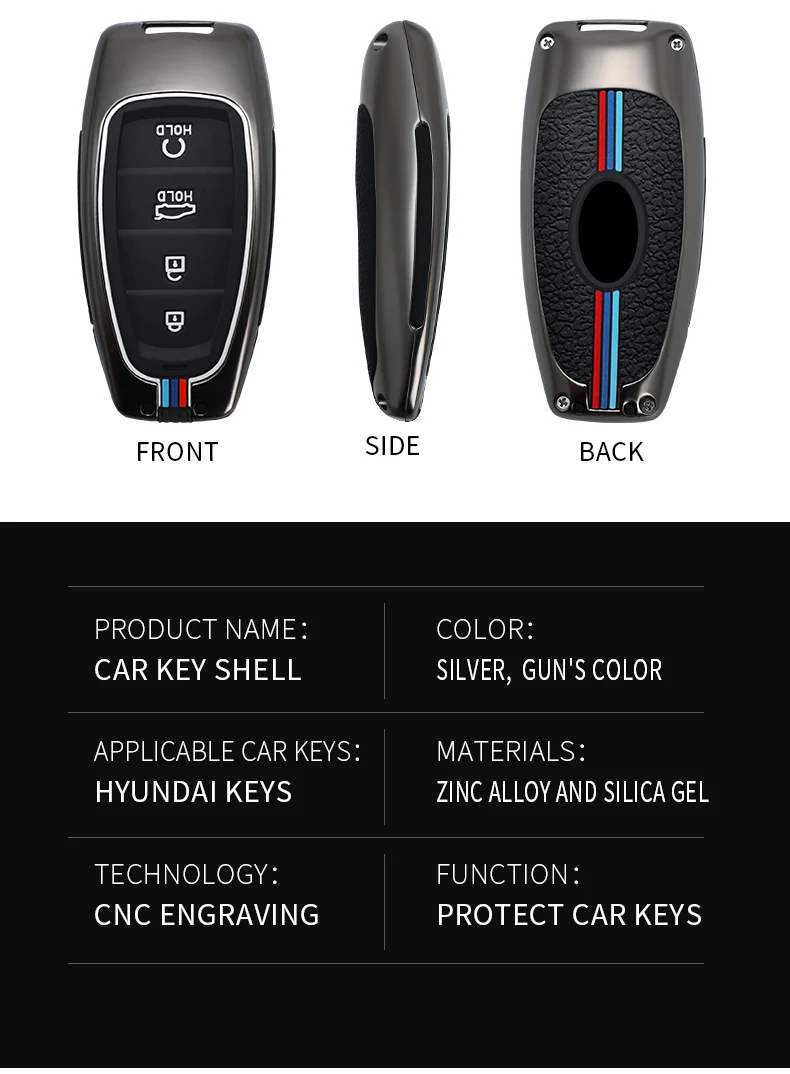 Nuova custodia per chiave a distanza per Auto per Hyundai Santa Fe Tucson 2022 NEXO NX4 Atos Prime Solaris 2021 4 5 pulsanti accessori Auto - Sce3a5c2f508c401cbd2e44a9a68b94dbA