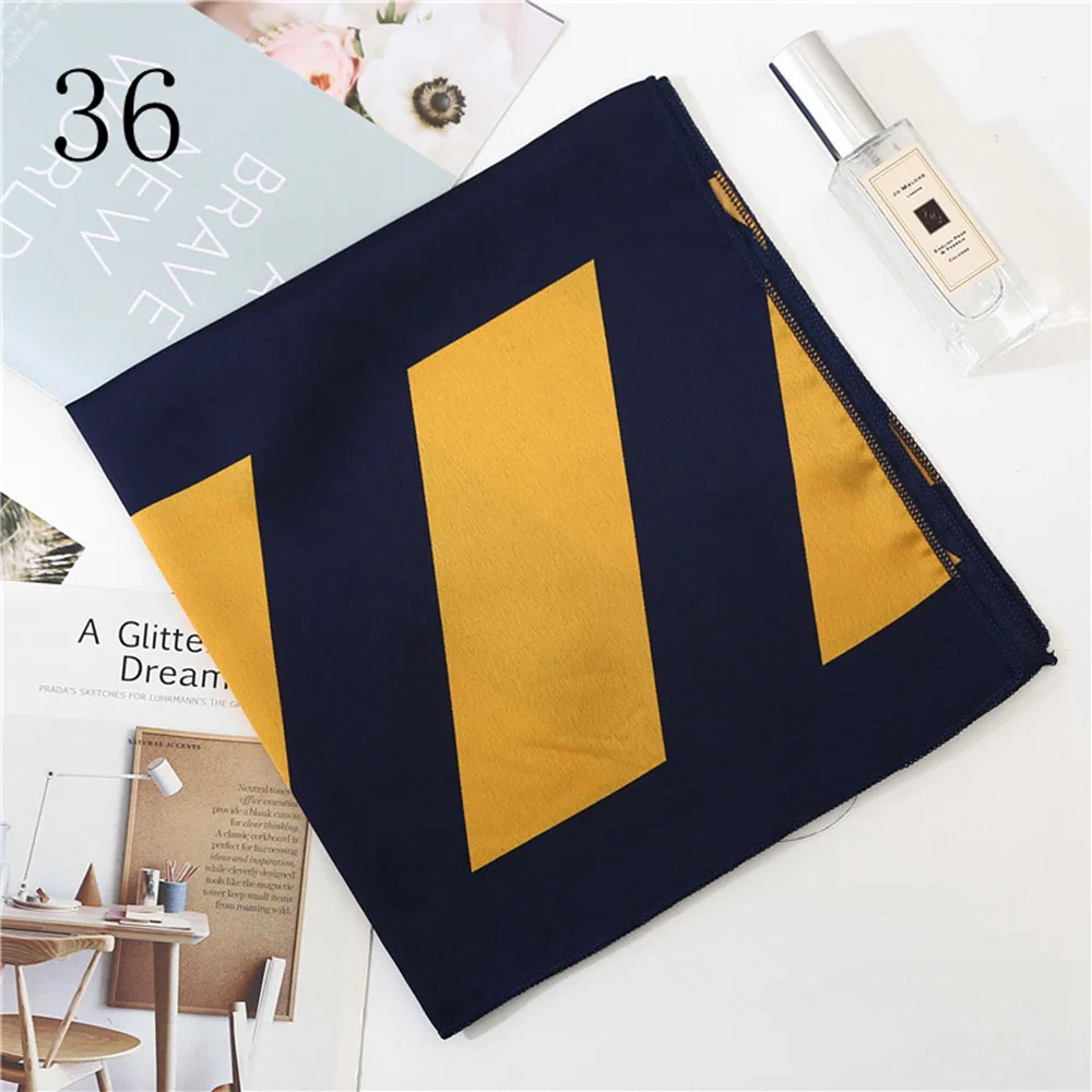 HanXi Silk Scarf Women Square Hair Scarf Satin Neck Hotel Waiter Flight Attendants Business Imitate Bandana Silk Bag 50cm silk scarf square scarf