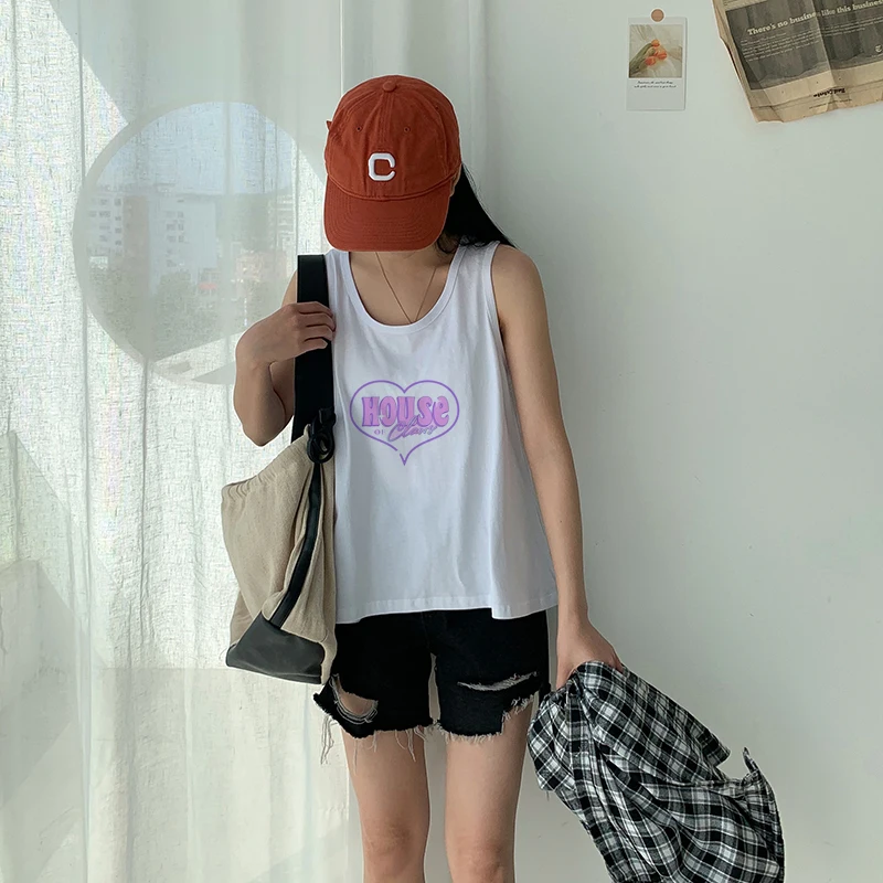 Short-sleeved T-shirt women's summer new fashion sweet spice print design sense short slim-fit top