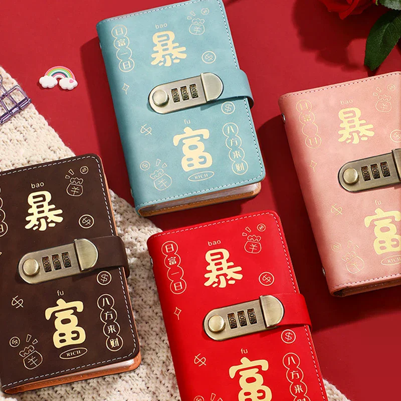 100 Envelopes Money Saving Challeng Binder Reusable Savings Money Challenge Notebook Budget Book PU Sheets With Password Lock