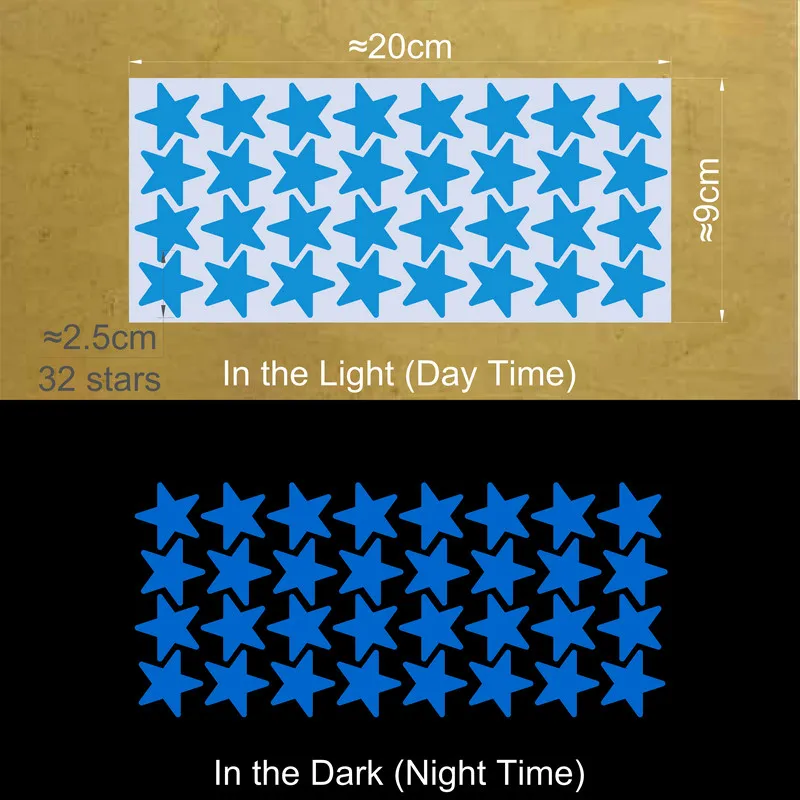 Vibrant Glowing Star Stickers for Kids' Rooms - Ceiling & Wall Decor
