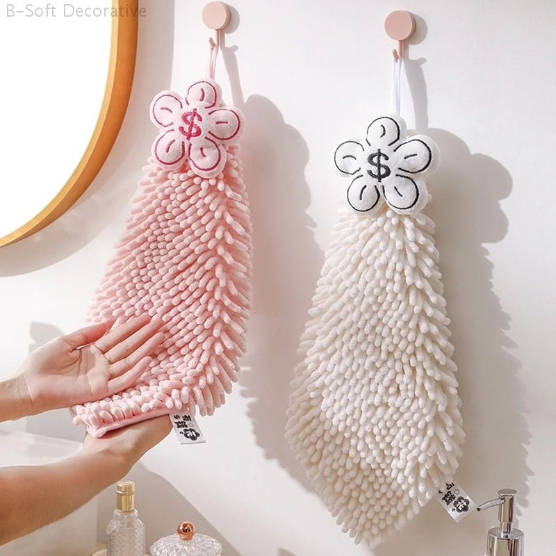 Description Picture 6 of itemIns Flower Shape Hand Towels Quick-drying Hand Towel Cute Hanging Hand Towel for Kitchen Bathroom Handkerchief Home Supplies