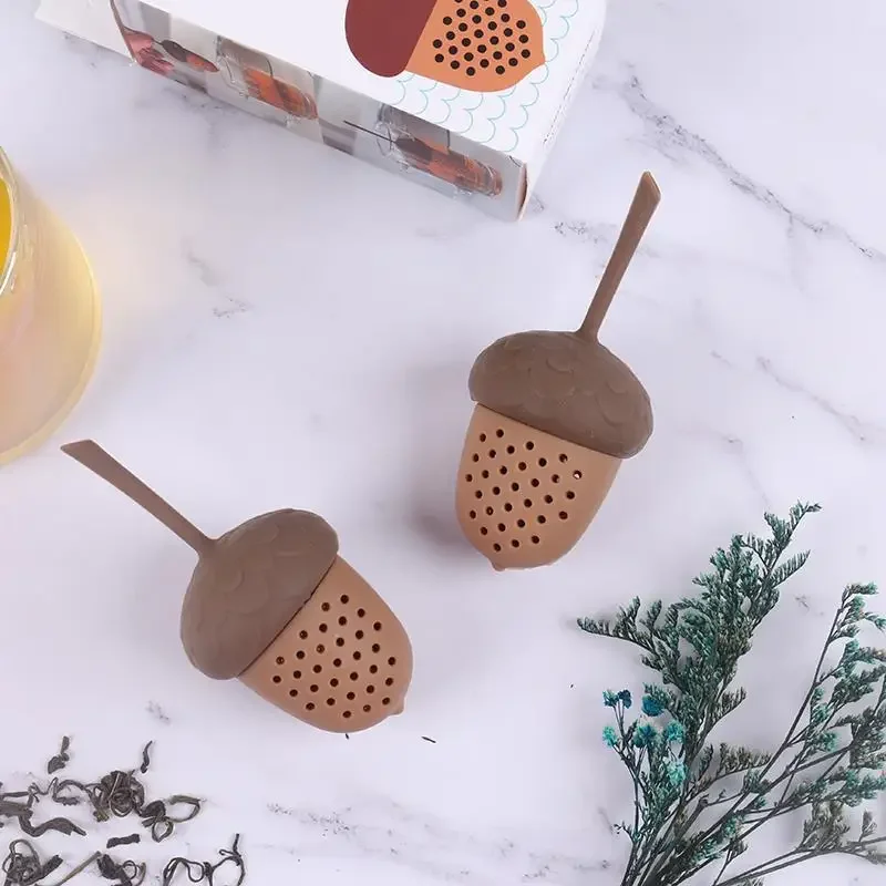 Silicone Kitchen Accessories Tea Bag Strainer Herbal Filter Acorn Shape Tea Infuser Gadgets Spice Diffuser tea infuser