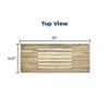 Teak Wood Folding Shower Seat Bench 24" Wall Mounted with Slots Wood Rounded Edges Easy Installation Non-ADA Compliant 4.24KG 6