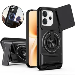 Versatile Magnetic Car Ring Holder and Full Mirror Kickstand Case for VIVO V70 (Black)