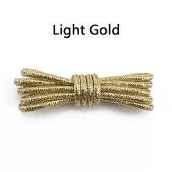 Radiant Metallic Glitter Round Shoelaces in Vibrant Gradient Hues - 180 cm (Light gold)