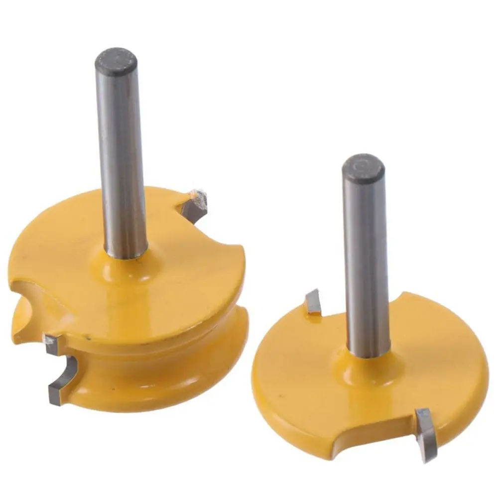 

2pcs Carbide 1/4 Inch Circular Shank Milling Cutter Yellow Silver Trimming Machine Engraving Tool 1/4" Shank Carbon Steel