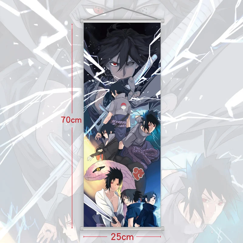 Anime Naruto Figure Kakashi Sasuke Itachi Poster Scroll Wall Picture