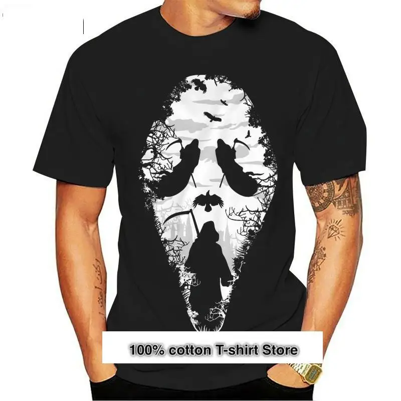 Camiseta Con Mazzara Facial Para Hombre, Camisa De Pelitula De Horror, Fantasma, Zombi, Halloween, Nueva