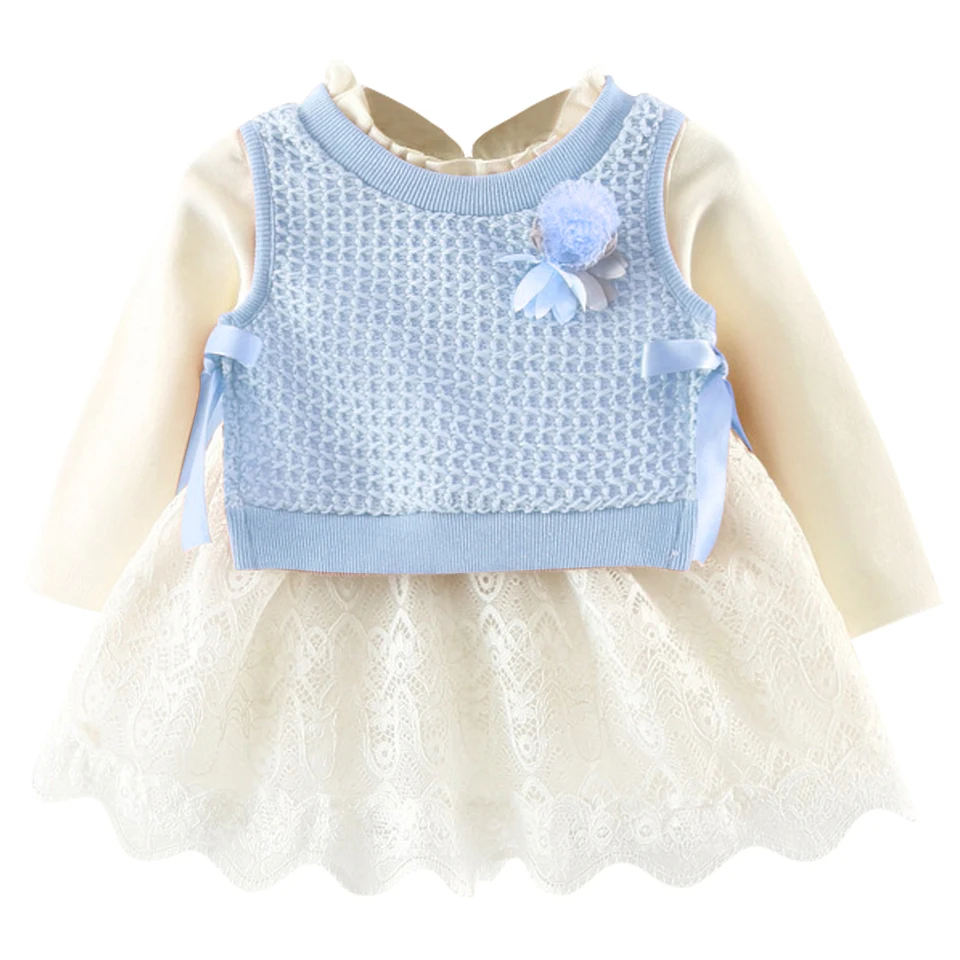 Robe De Princesse Bébé Fille Manches Longues Dentelle - Tendance, Confortable Pour Noël Ou Photo - 5