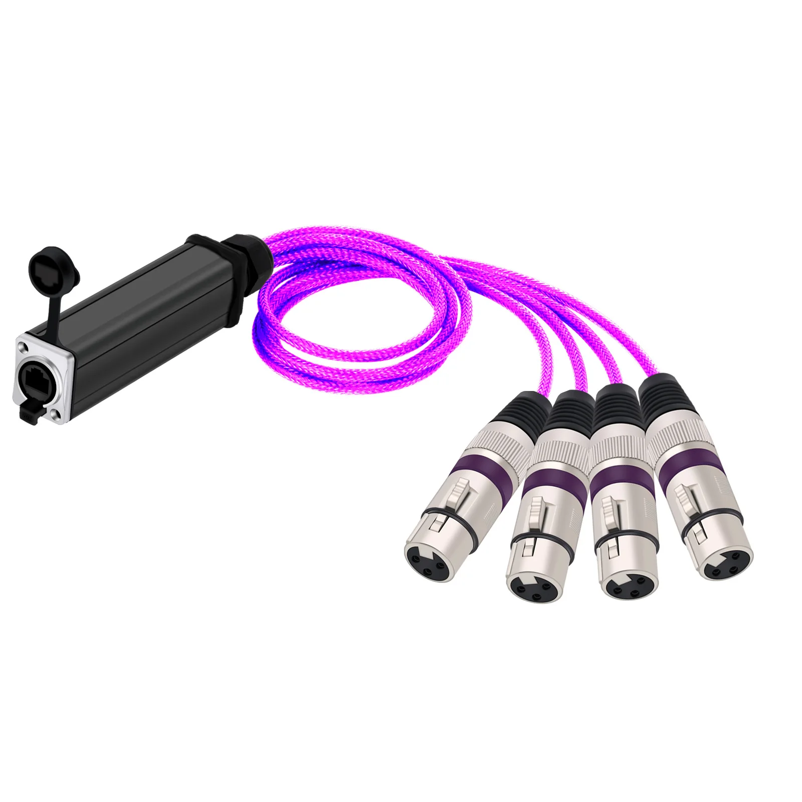 Extensor de áudio xlr de 4 canais,