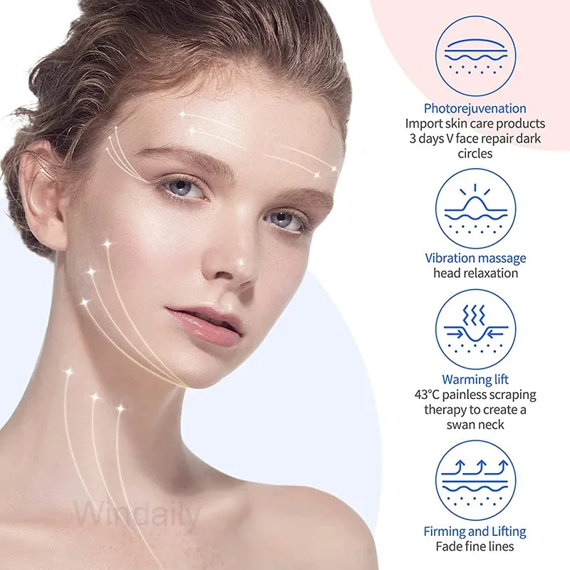 Face Massagers Skin Scraping for Facial Lifting Tighten Care Anti Wrinkle Double Chin Remove Neck Electric Massage Skincare Tool