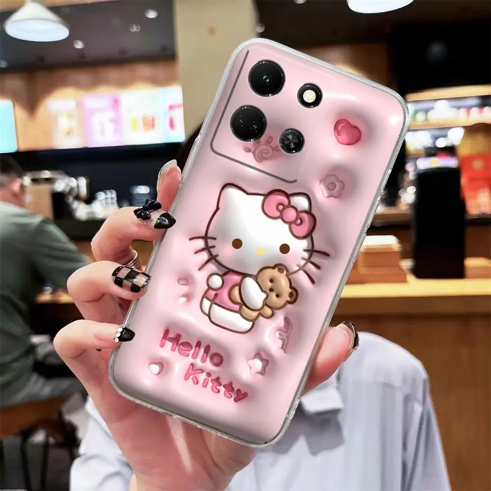 thumbnail image 1 of Clear Phone Case For Infinix NOTE 10 11 12 30 30i SMART 4 5 6 7 ZERO CAMON 19 20 PRO Case Funda Anime Hello K-kitty K-Kuromi, 1 of 5