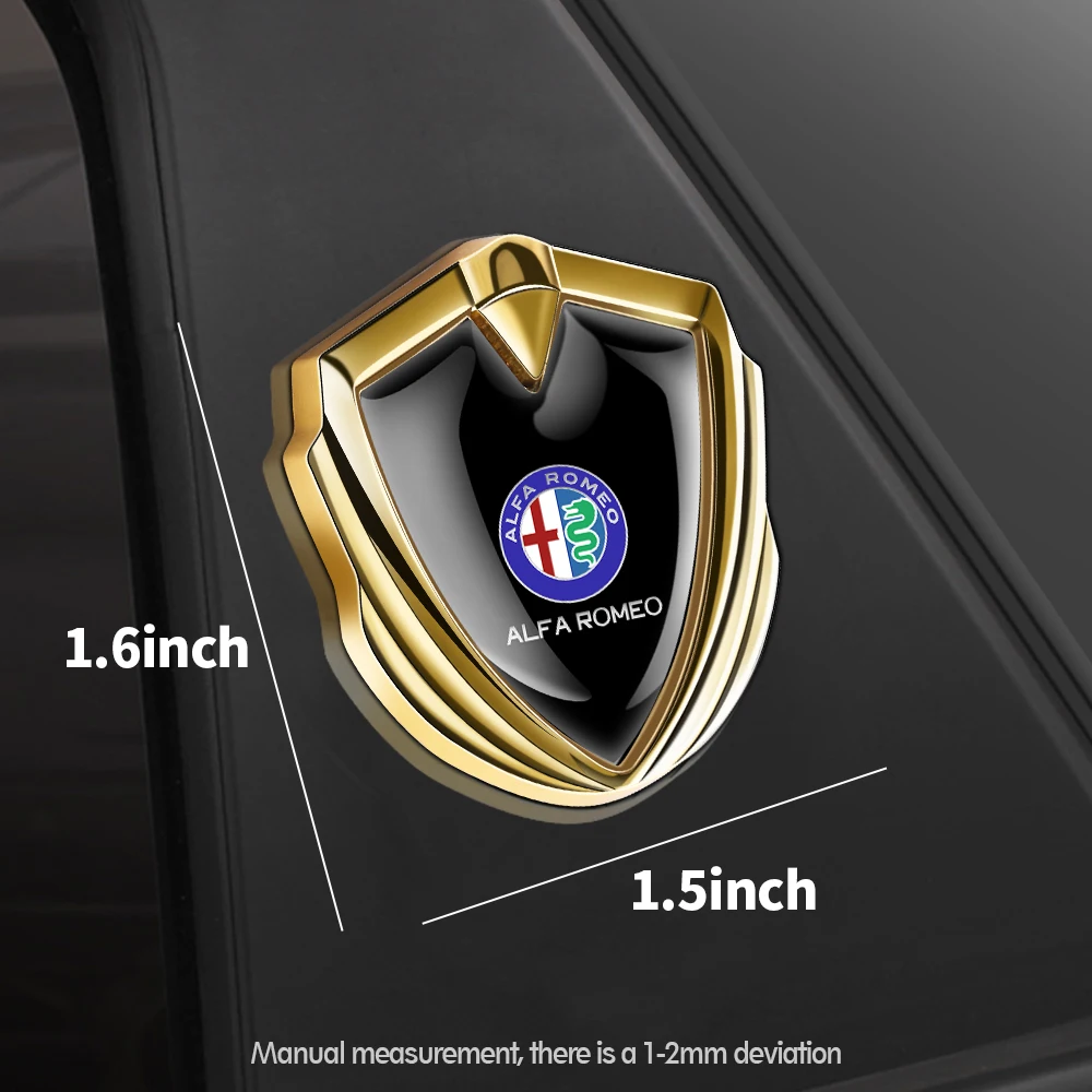 Alfa Romeo Metalen 3D Sticker - Vooraanzicht