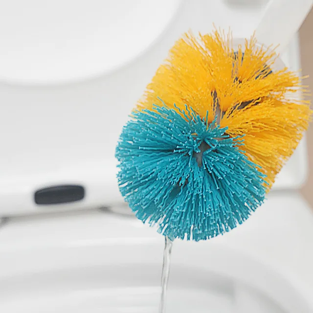 Hosszú Fogantyú Hozzáadása Mosószer Wc-Kefe Gyors Elvezetés Tiszta Szerszám Falra Szerelt Gumi Kefe Padló Padlóval Állított Fürdőszobai Kiegészítők Készlet - Image 4