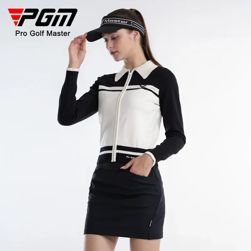 PGM Golf Clothing Women's Long Sleeve Sweater Autumn And Winter Warm Women's Clothing College Style Sports Ball