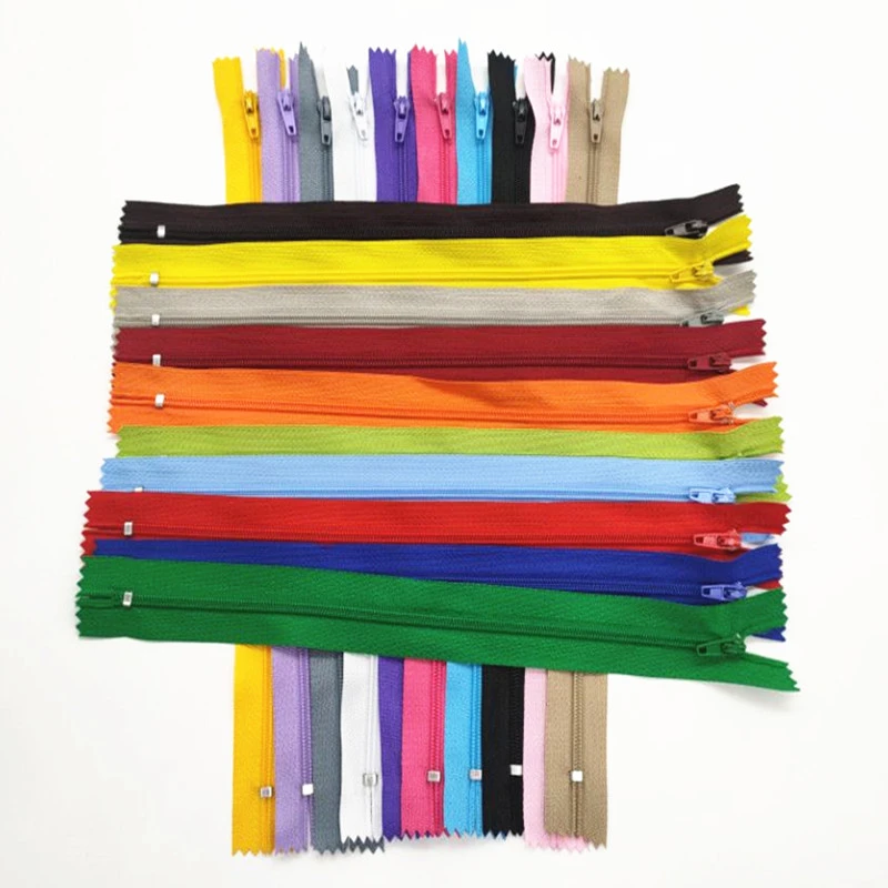  5Pcs 7.5-60Cm (3Inch-24 Inch) Nylon Coil Zippers Suitable For Clothing (20 Colors) 