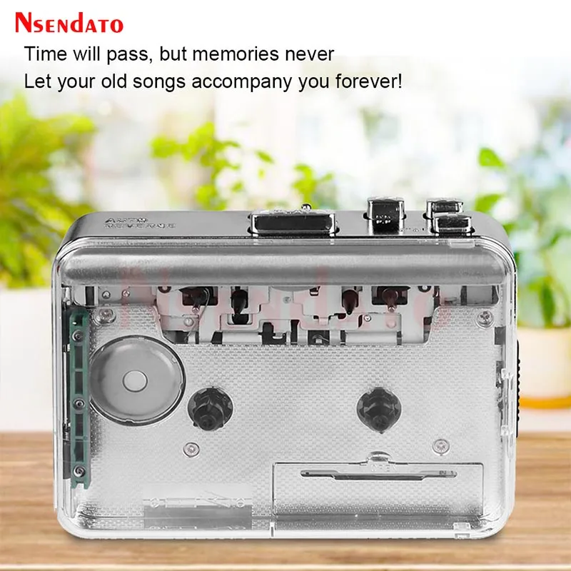 Transparent USB Cassette Player and Tape to mp3 Converter USB Cassette Tape Music Audio Player With Speaker For USB Flash disk