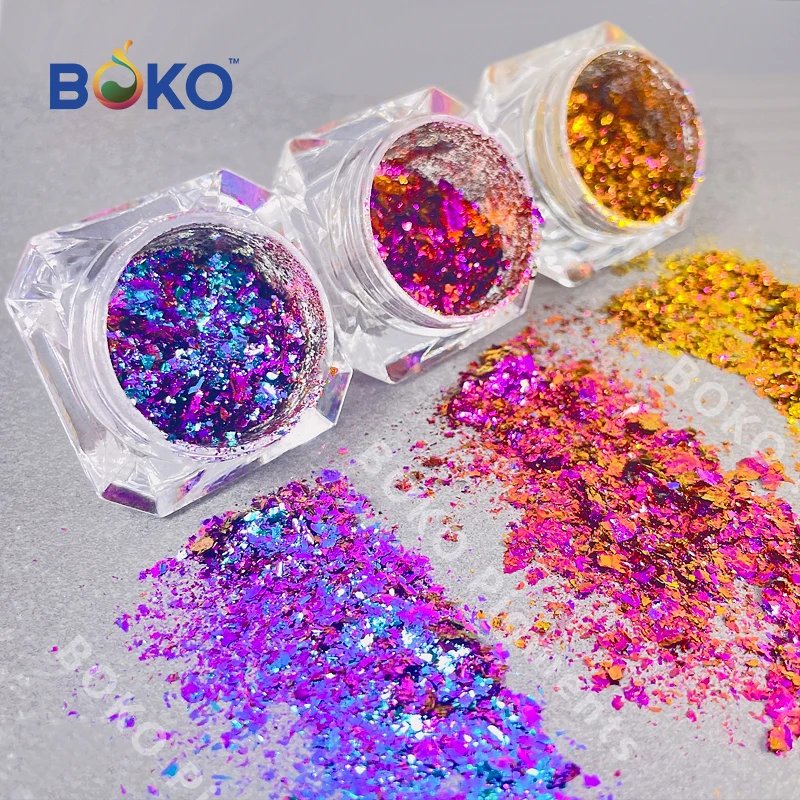 BOKO 0.1g High-quality High-End Optical Chameleon With Good Color Changing Effect Coarse Powder Multichrome Super Flash