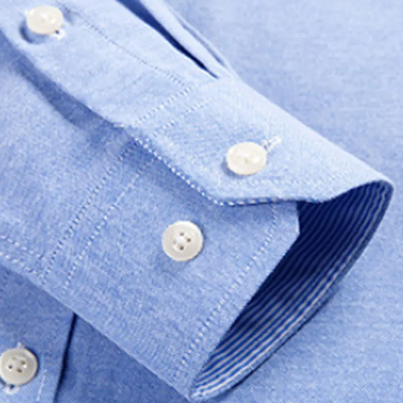 Men's Shirt Long Sleeve Spring Autumn Oxford Woven Cotton Free Ironing Business Leisure Slim Solid Color