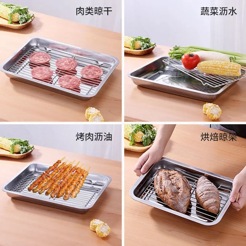 Stainless Steel Baking Tray & Removable Cooling Rack Set 5