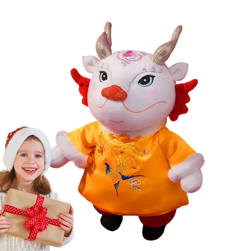 

2024 Год Дракона, плюшевый талисман, искусственная кожа, мягкий дракон, прочный талисман 2024 года Дракона Для друзей семьи