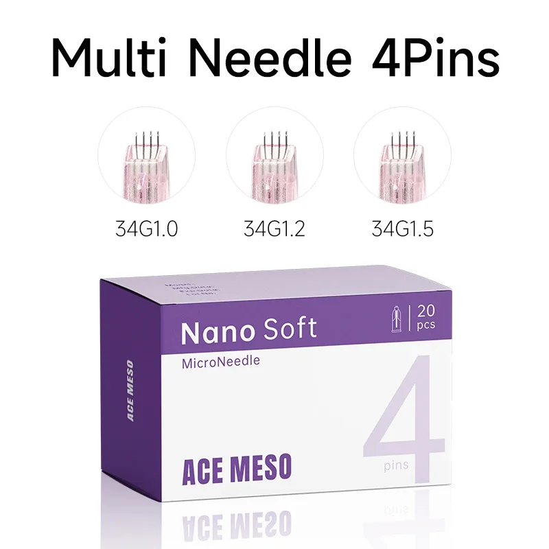 Crystal Multi needle Sterile Nano Soft 4PINS 34G Microneedle 1.0/1.2/1.5 Individual Package Beauty Filler Tools