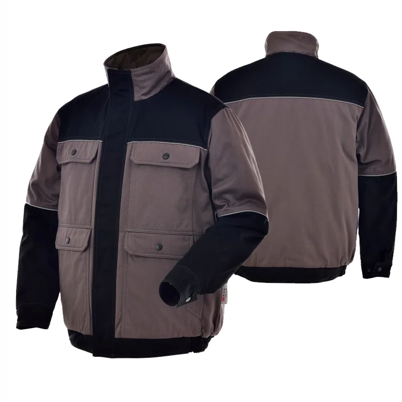 

Navy Blue Men's Winter coat with reflectors Work Bomber Jacket Reflective Jacket