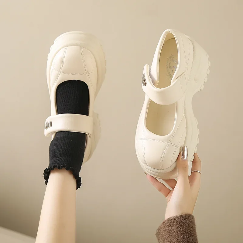 9cm Lolita Cute Mary Jane Pumps Women's Shoes 2025 Trend Platform Wedge Heels Lolita Single Shoes Black PU Leather Sweet Student 5