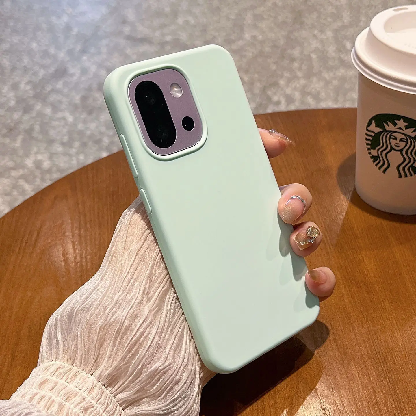 Liquid Silicone Soft Skin Feel Shockproof Solid Color Phone Case