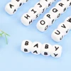 LOFCA 10pcs 12mm Silicone Alphabet Beads BPA Free Baby Teething Alphabet Beads Food Grade Baby Teething Beads DIY Bracelet Neckl 4