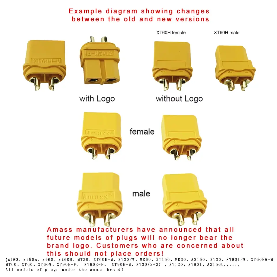 10 Pairs Amass XT90S XT90-S XT90 Connector Anti-Spark Male Female Connector for Battery, ESC and Charger Lead image 6