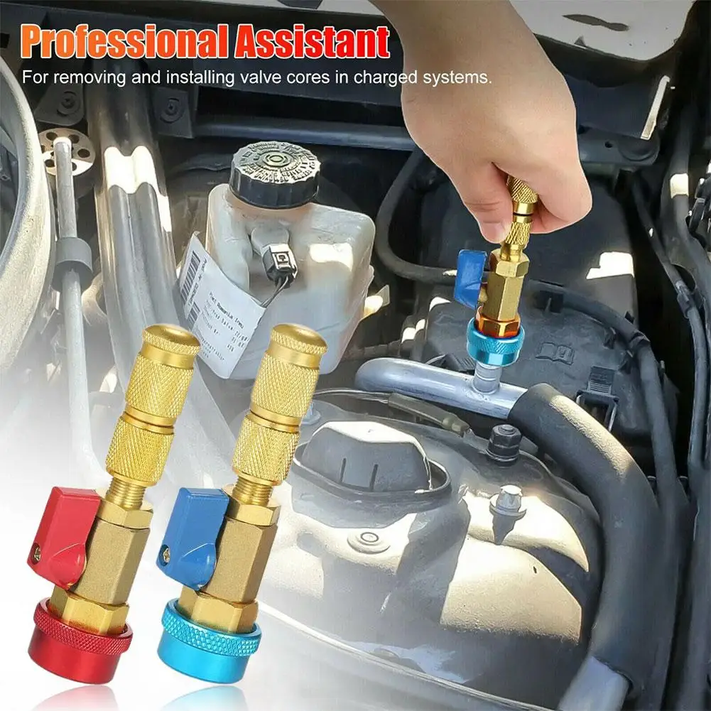 R134A R12 Valve Core Quick Remover Installer Tool For Car Air Conditioning Repair Tool Adjustable High Pressure And Low Pre C7H9