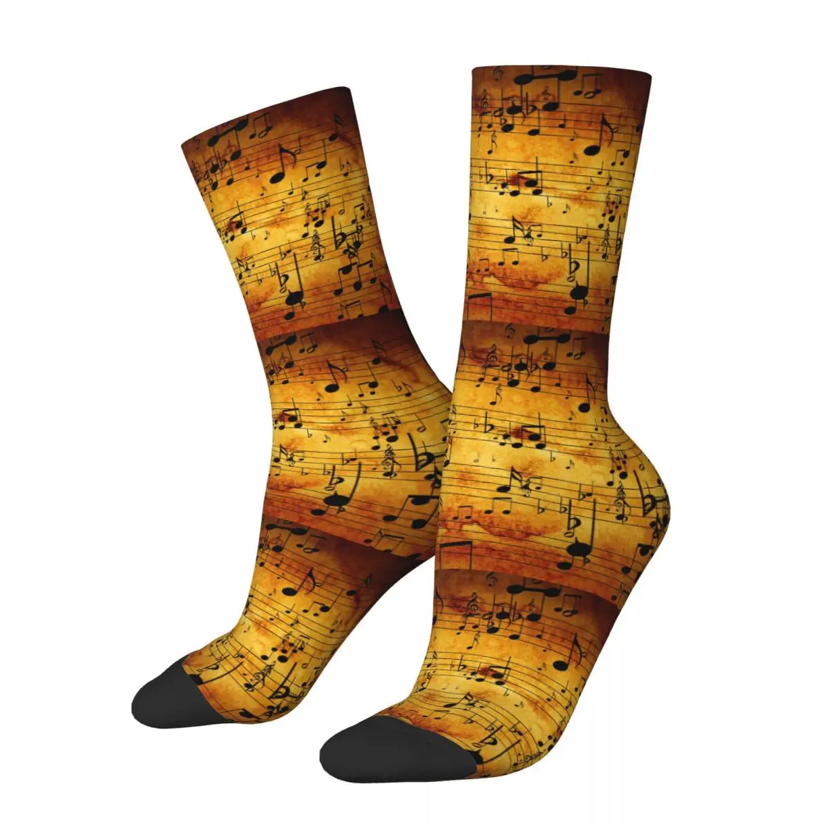 

Crazy Design Niemi Music Musical Note Sports Socks Polyester Long Socks for Women Men Sweat Absorbing