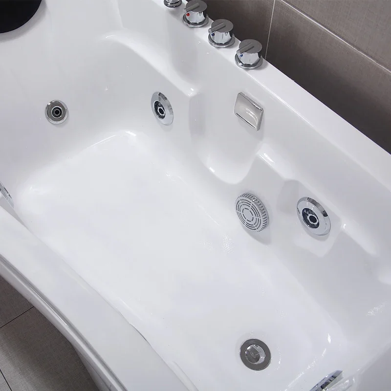 Modern Acrylic Hydromassage Bathtub Bathroom Household Spa Baths Rectangle Comfortable Upscale Massage Adults Bathtub