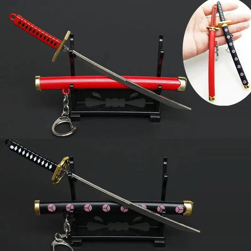 15Cm Roronoa Zoro Samurai Swords Mini Toy Samurai Knife Portachiavi Fodero Katana Sabre Buckle Toolholder Portachiavi Per Unisex