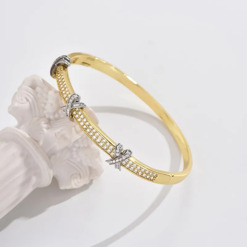 Diamond Cuff Bracelet - Minimalist Letter Bangle for Women, Adjustable Width with Custom Engraving, Dainty Wrist Jewelry Gift